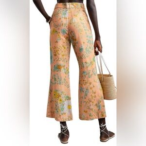 Zimmermann Lola Pants Floral Print Linen Kick-Flare Pants EU 4 (US 12)